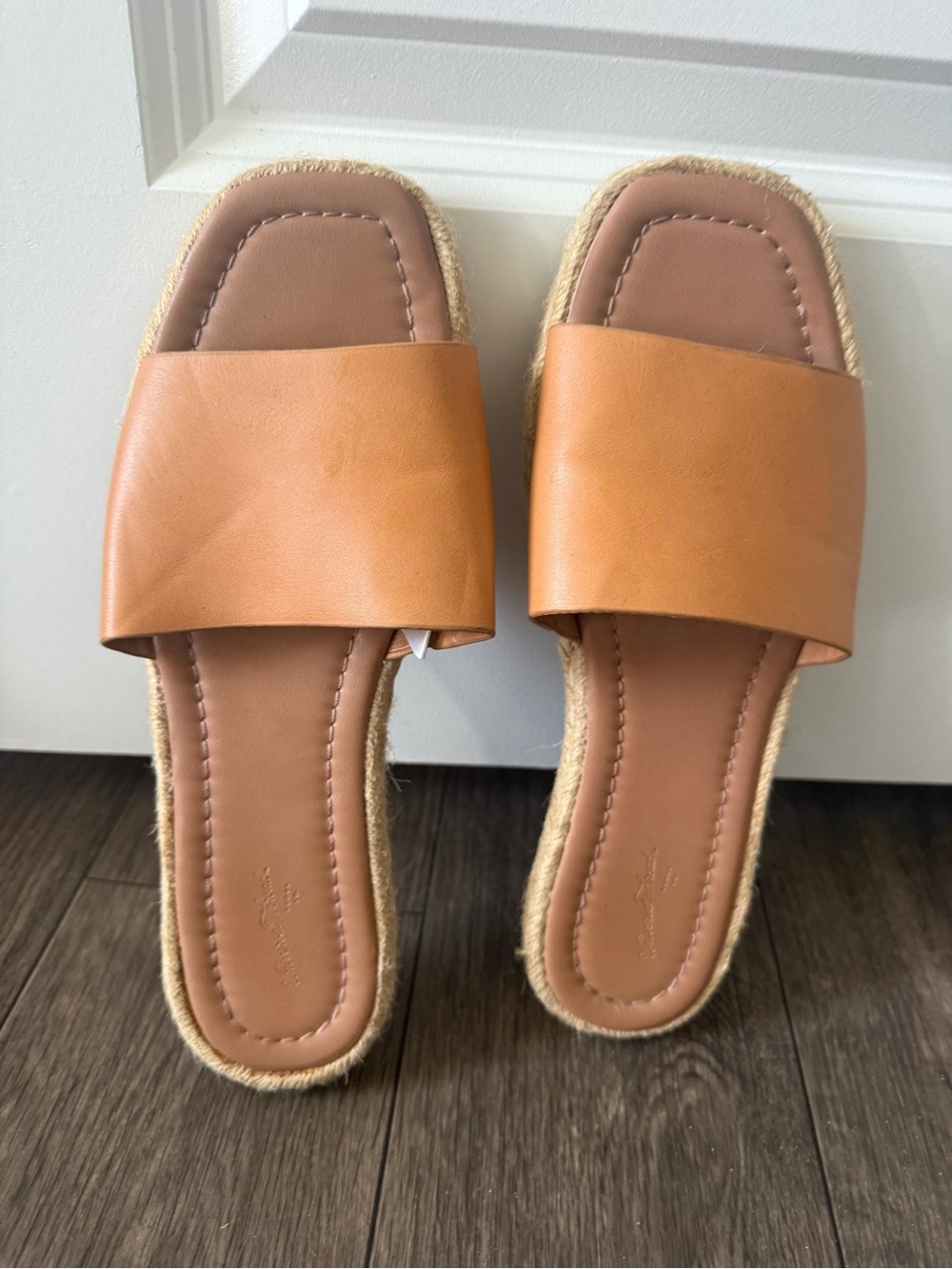 Universal Thread Tan Slide Mules with Wide Strap